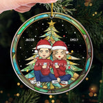 My Favorite Place Is Inside Your Hug - Couple Personalized Custom Ornament - Acrylic Custom Shaped - Christmas Gift For Husband Wife, Anniversary