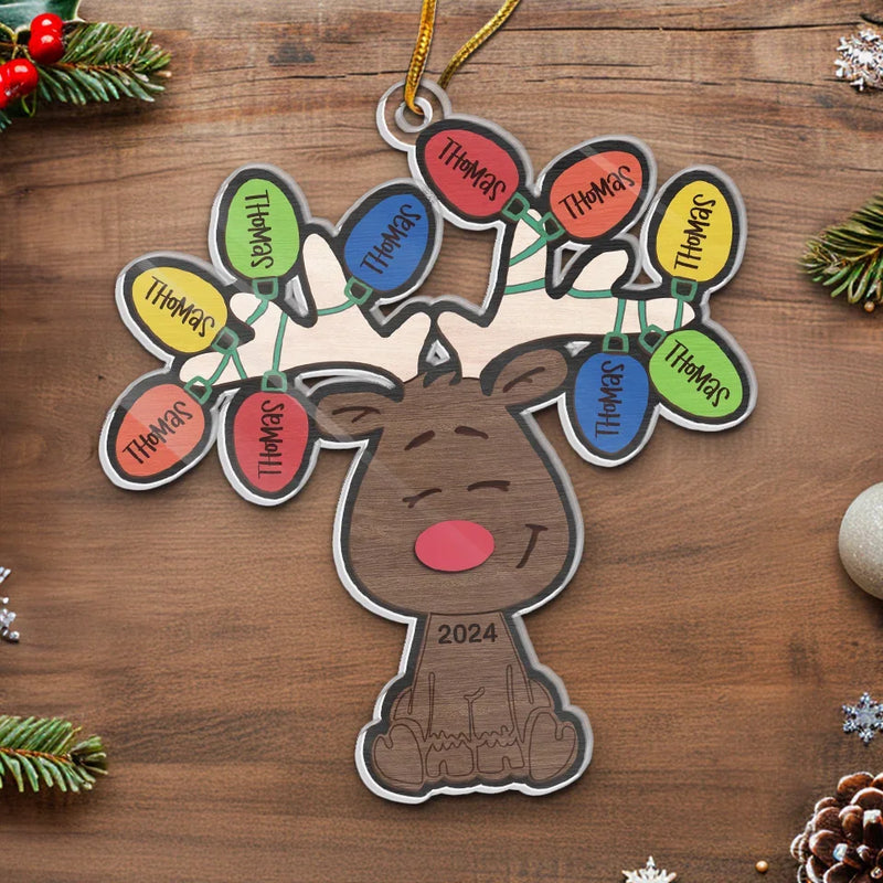 The Best Gift Is The Love We Share As A Family - Family Personalized Custom Ornament - Acrylic Custom Shaped - Christmas Gift For Family Members