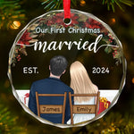 You Are My Perfect Partner - Couple Personalized Custom Circle Glass Ornament - Christmas Gift For Couple, Husband, Wife