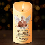 Custom Photo In Our Hearts You Will Always Stay, Loved And Remembered Every Day - Memorial Personalized Custom LED Candle - Sympathy Gift, Christmas Gift For Family