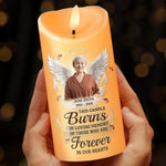 Custom Photo In Our Hearts You Will Always Stay, Loved And Remembered Every Day - Memorial Personalized Custom LED Candle - Sympathy Gift, Christmas Gift For Family