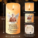 Custom Photo In Our Hearts You Will Always Stay, Loved And Remembered Every Day - Memorial Personalized Custom LED Candle - Sympathy Gift, Christmas Gift For Family