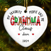 My Favorite People Call Me Granny Claus - Family Personalized Custom Ornament - Ceramic Heart Shaped - Christmas Gift For Grandma