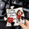 My Missing Piece - Couple Personalized Custom Car Visor Clip - Christmas Gift For Husband Wife, Anniversary
