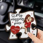 My Missing Piece - Couple Personalized Custom Car Visor Clip - Christmas Gift For Husband Wife, Anniversary