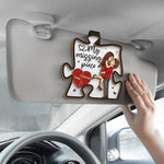 My Missing Piece - Couple Personalized Custom Car Visor Clip - Christmas Gift For Husband Wife, Anniversary