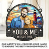 Custom Photo Together Is A Wonderful Place To Be - Couple Personalized Window Hanging Suncatcher - Gift For Husband Wife, Anniversary