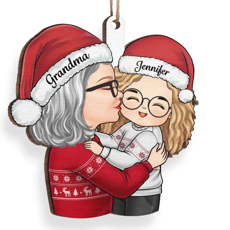 Christmas, My Child, Is Love In Action - Family Personalized Custom Ornament - Wood Custom Shaped - Christmas Gift For Grandma