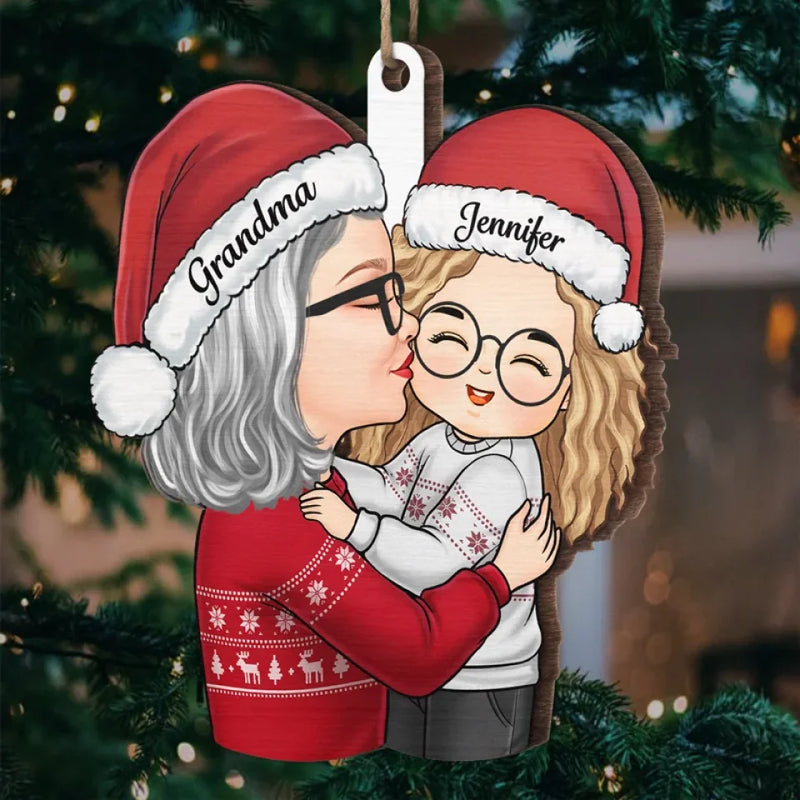 Christmas, My Child, Is Love In Action - Family Personalized Custom Ornament - Wood Custom Shaped - Christmas Gift For Grandma