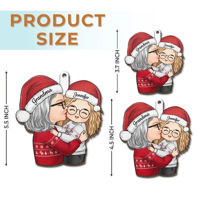 Christmas, My Child, Is Love In Action - Family Personalized Custom Ornament - Wood Custom Shaped - Christmas Gift For Grandma