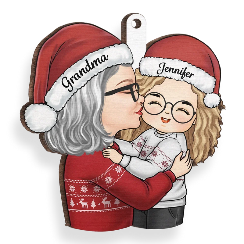 Christmas, My Child, Is Love In Action - Family Personalized Custom Ornament - Wood Custom Shaped - Christmas Gift For Grandma
