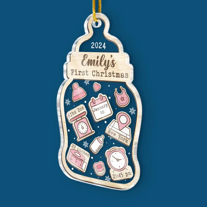 Every Little Handprint Tells A Story Of A Wonderful Christmas - Family Personalized Custom Ornament - Acrylic Custom Shaped - Christmas Gift For Baby Kids, Newborn Baby, First Christmas
