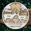 The Only Gift I Want This Year Is Your Presence - Couple Personalized Custom Ornament - Wood Custom Shaped - Christmas Gift For Husband Wife, Anniversary, First Christmas