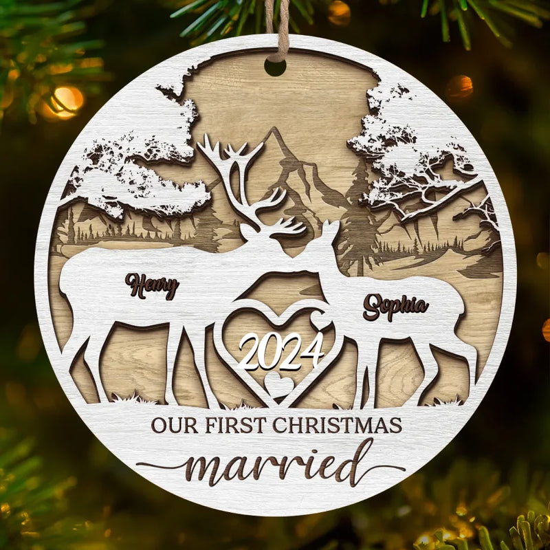 The Only Gift I Want This Year Is Your Presence - Couple Personalized Custom Ornament - Wood Custom Shaped - Christmas Gift For Husband Wife, Anniversary, First Christmas