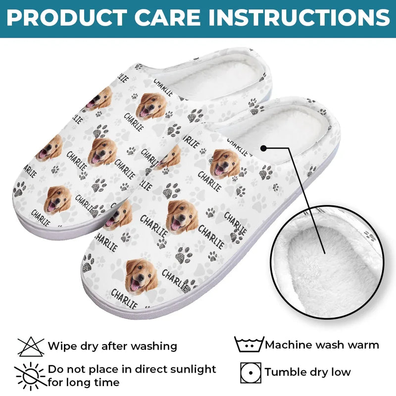 Custom Photo Every Wag Brings Joy To My Heart - Dog & Cat Personalized Custom Fluffy Slippers - Christmas Gift For Pet Owners, Pet Lovers