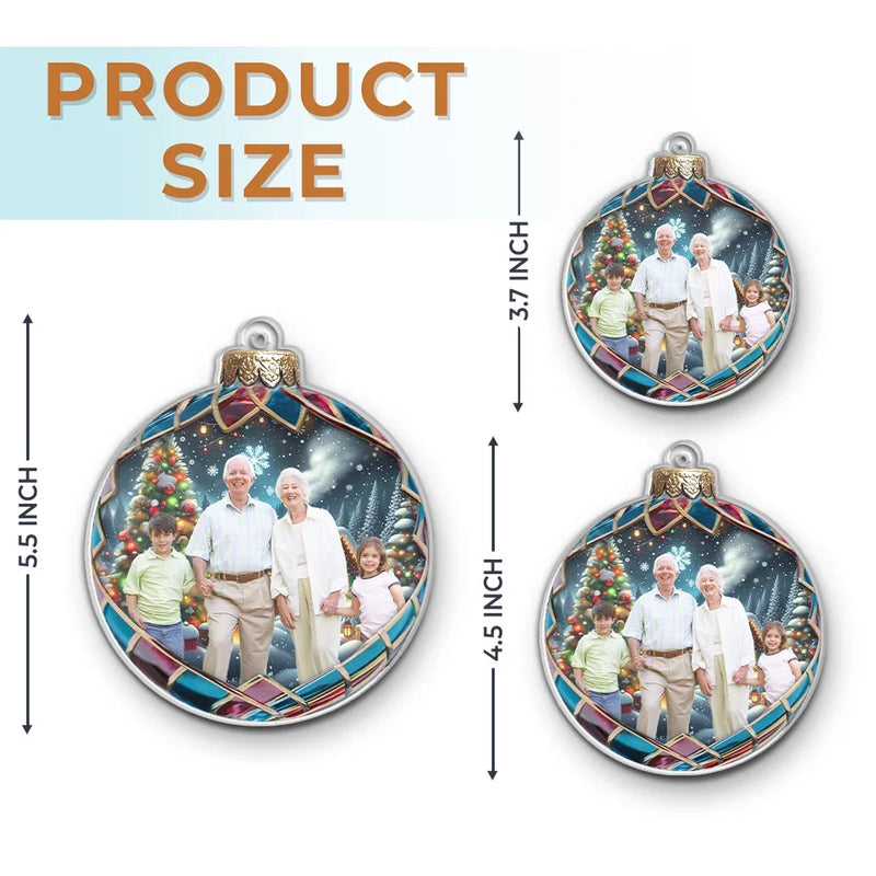 Custom Photo Looking Forward To Celebrating Christmas Together - Family Personalized Custom Ornament - Acrylic Custom Shaped - Christmas Gift For Grandma, Grandpa, Grandkid