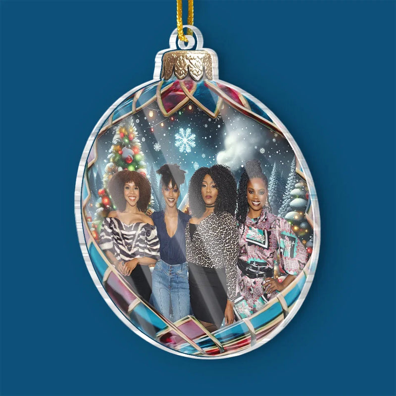 Custom Photo Friends Make Life Beautiful - Bestie Personalized Custom Ornament - Acrylic Custom Shaped - Christmas Gift For Best Friends, BFF, Sisters