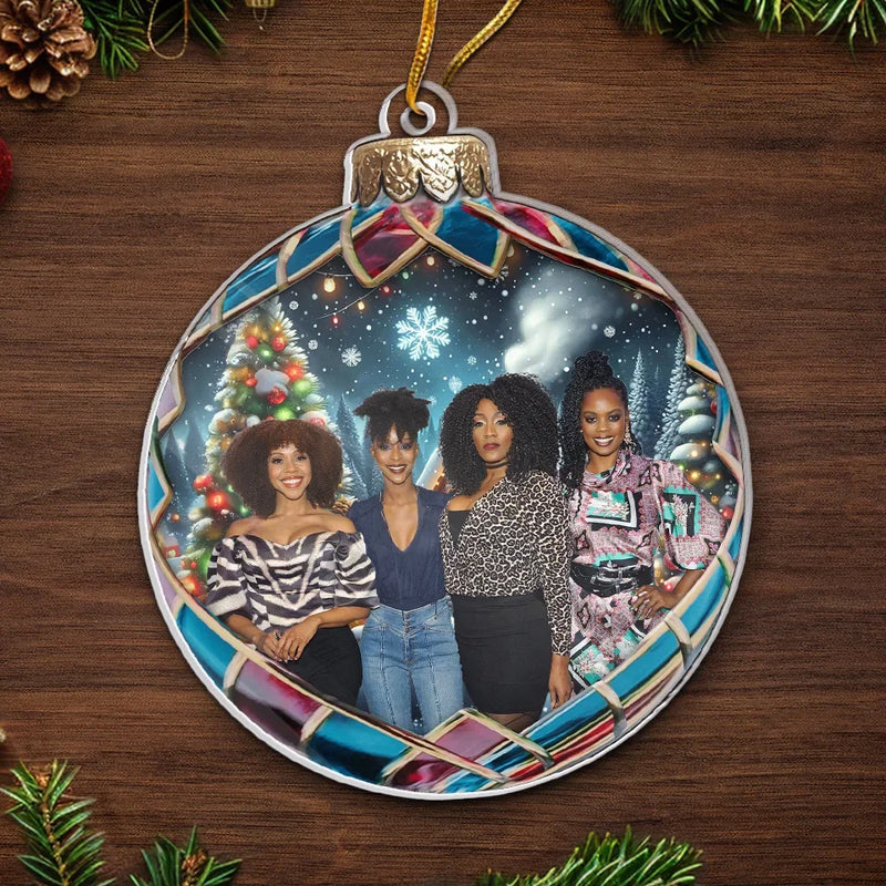 Custom Photo Friends Make Life Beautiful - Bestie Personalized Custom Ornament - Acrylic Custom Shaped - Christmas Gift For Best Friends, BFF, Sisters