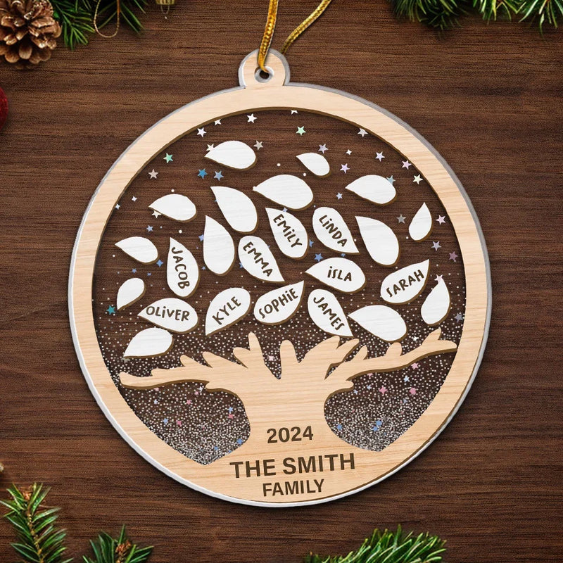 Christmas Is A Time To Gather And Love - Family Personalized Custom Ornament - Acrylic Custom Shaped - Christmas Gift For Family Members