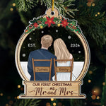 Our First Christmas Engaged - Couple Personalized Custom Ornament - Acrylic Custom Shaped - Christmas Gift For Husband Wife, Anniversary
