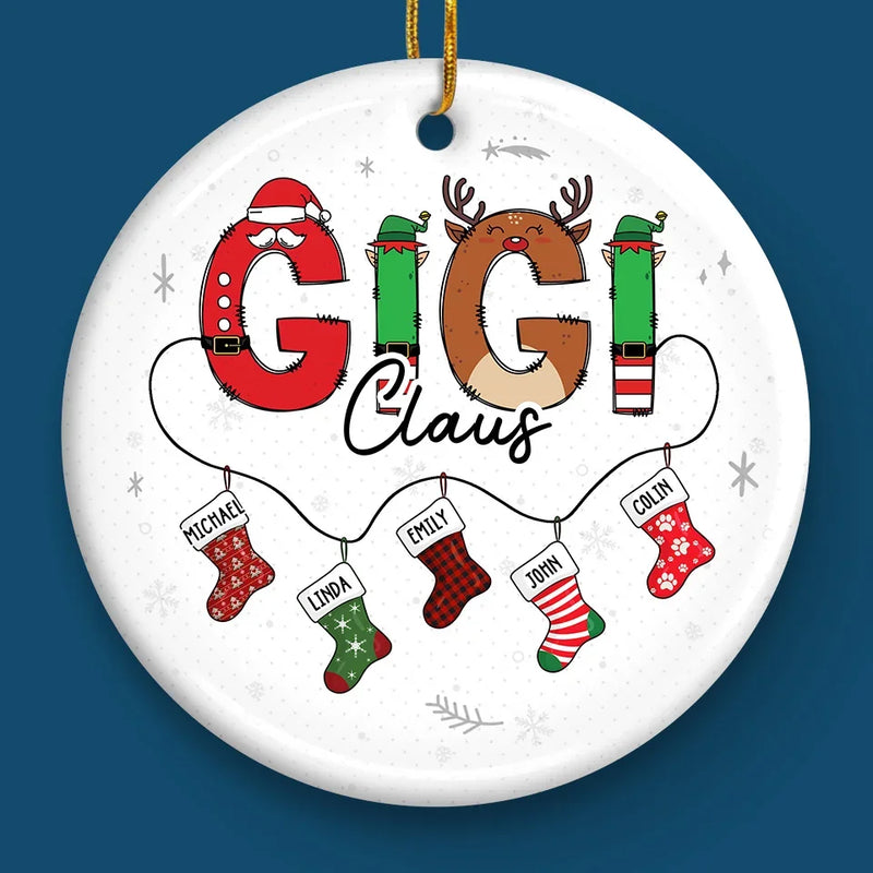 To The Woman Who Makes Every Christmas Magical - Family Personalized Custom Ornament - Ceramic Round Shaped - Christmas Gift For Mom, Grandma