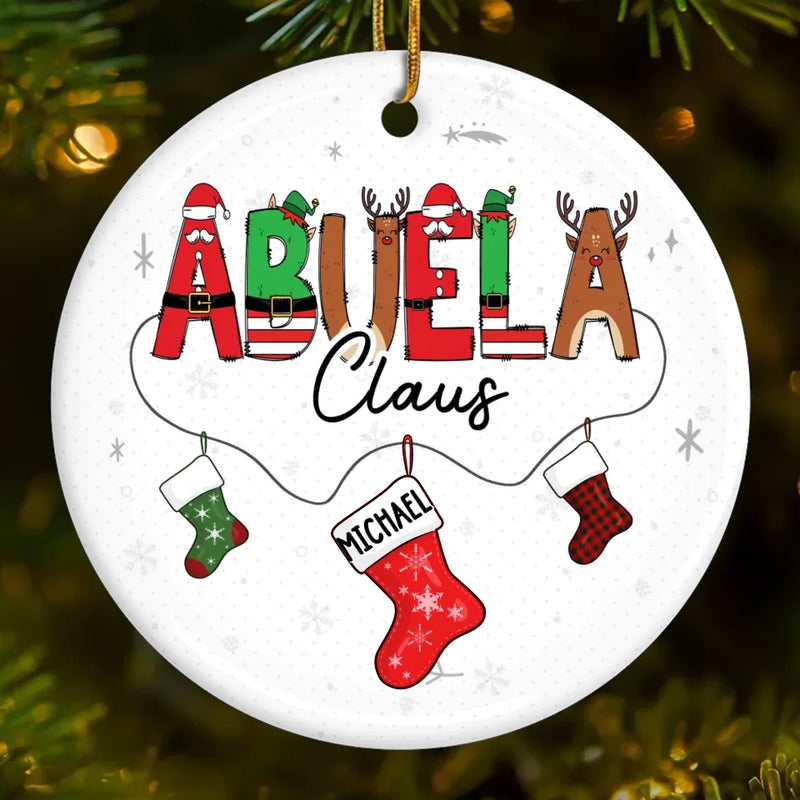 To The Woman Who Makes Every Christmas Magical - Family Personalized Custom Ornament - Ceramic Round Shaped - Christmas Gift For Mom, Grandma