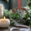 Hand In Hand, We Face The World Together - Bestie Personalized Custom Circle Glass Ornament - Christmas Gift For Best Friends, BFF, Sisters