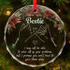 Hand In Hand, We Face The World Together - Bestie Personalized Custom Circle Glass Ornament - Christmas Gift For Best Friends, BFF, Sisters