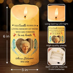 Custom Photo Your Memory Will Live On - Memorial Personalized Custom LED Candle - Sympathy Gift, Christmas Gift For Family Members