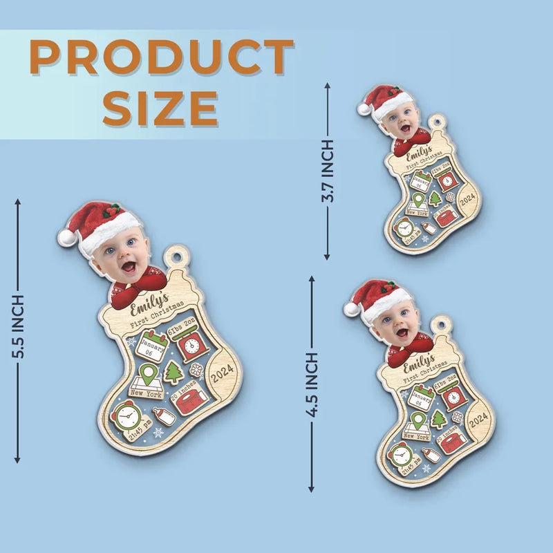 Custom Photo Santa’s Newest Little Helper - Family Personalized Custom Ornament - Acrylic Custom Shaped - Christmas Gift For Baby Kids, Newborn Baby, First Christmas
