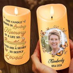 Custom Photo Your Memory Lives On - Memorial Personalized Custom LED Candle - Christmas Gift, Sympathy Gift For Family Members