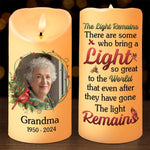 Custom Photo Your Light Will Forever Shine - Memorial Personalized Custom LED Candle - Sympathy Gift, Christmas Gift For Family Members
