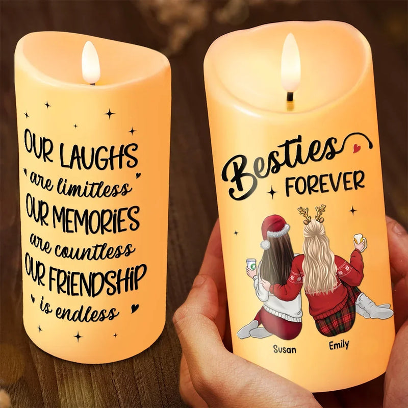 With You It's Always A Good Time - Bestie Personalized Custom LED Candle - Christmas Gift For Best Friends, BFF, Sisters