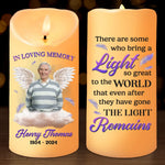 Custom Photo A Light So Great To The World - Memorial Personalized Custom LED Candle - Christmas Gift, Sympathy Gift For Family Members