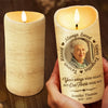 Custom Photo You Left A Footprint On Our Hearts - Memorial Personalized Custom LED Candle - Sympathy Gift, Christmas Gift For Family Members