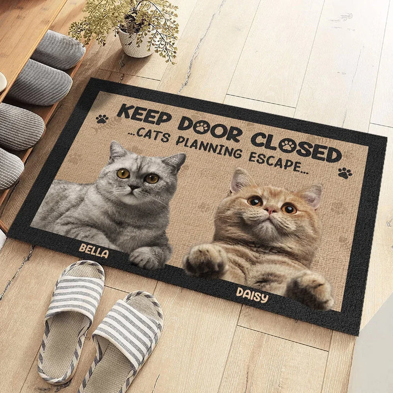 Custom Photo Home Is Where The Pet Stays - Dog & Cat Personalized Custom Home Decor Decorative Mat - Gift For Pet Owners, Pet Lovers