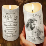 Custom Photo Though Absent, You Are Always Near - Memorial Personalized Custom LED Candle - Sympathy Gift, Christmas Gift For Family Members