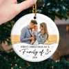Custom Photo Home Is Where The Heart Is, Especially At Christmas - Family Personalized Custom Ornament - Ceramic Round Shaped - Christmas Gift For Family Members, First Christmas