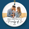 Custom Photo Home Is Where The Heart Is, Especially At Christmas - Family Personalized Custom Ornament - Ceramic Round Shaped - Christmas Gift For Family Members, First Christmas