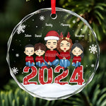 Every Ornament Tells A Family Story - Family Personalized Custom Circle Glass Ornament - Christmas Gift For Family