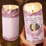 Custom Photo Forever Missed, Forever Loved - Memorial Personalized Custom LED Candle - Sympathy Gift, Christmas Gift For Mom