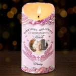 Custom Photo Forever Missed, Forever Loved - Memorial Personalized Custom LED Candle - Sympathy Gift, Christmas Gift For Mom