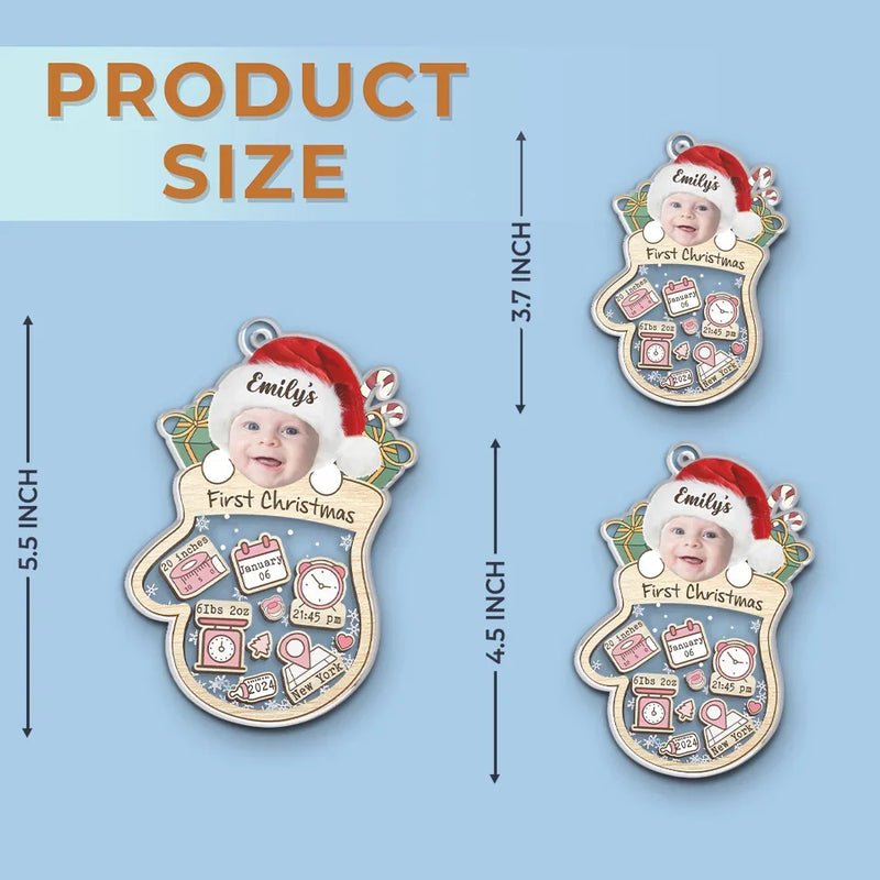 Custom Photo Wrapped In Holiday Cuteness - Family Personalized Custom Ornament - Acrylic Custom Shaped - Christmas Gift For Baby Kids, Newborn Baby, First Christmas
