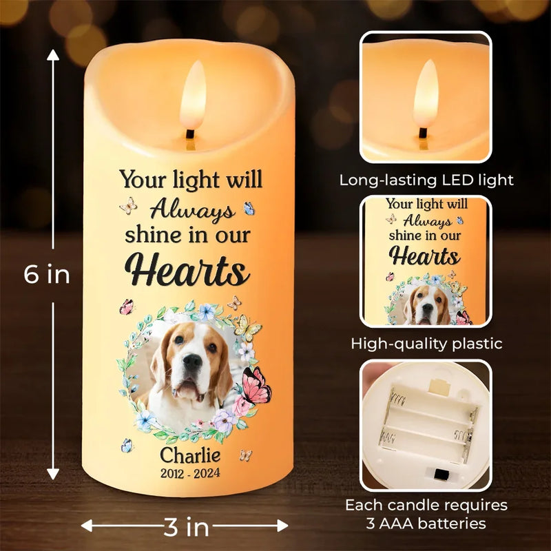 Custom Photo In Loving Memory Of A Loyal Friend - Memorial Personalized Custom LED Candle - Sympathy Gift, Christmas Gift For Pet Owners, Pet Lovers