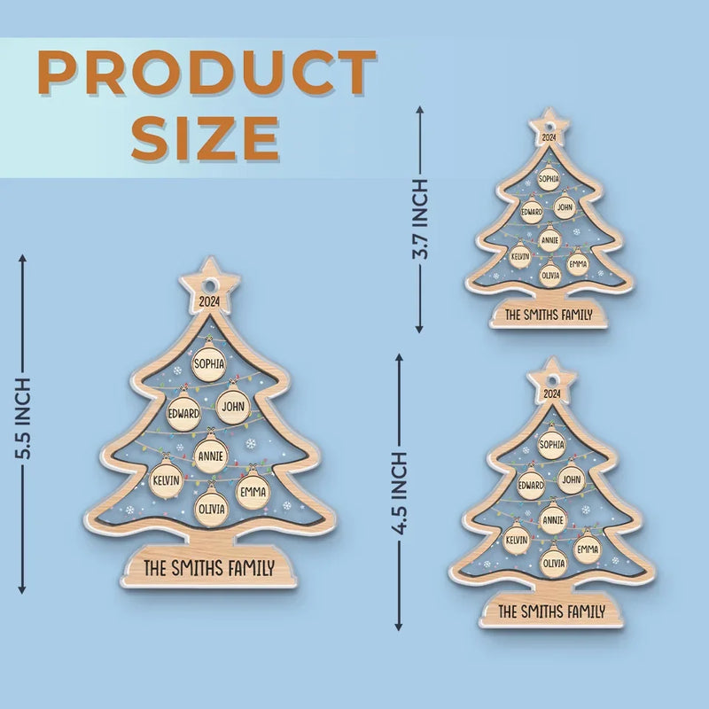 The Best Gift Around The Christmas Tree Is The Presence Of Family - Family Personalized Custom Ornament - Acrylic Custom Shaped - Christmas Gift For Family Members