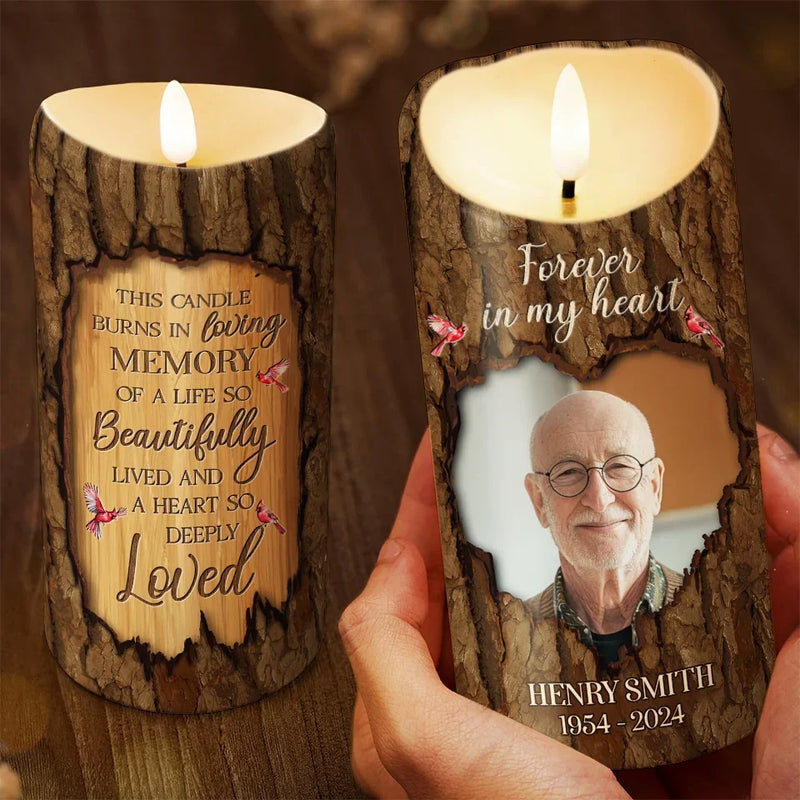 Custom Photo Your Life Was A Blessing To Us All - Memorial Personalized Custom LED Candle - Sympathy Gift, Christmas Gift For Family Members