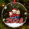 Every Ornament Tells A Family Story - Family Personalized Custom Circle Glass Ornament - Christmas Gift For Family Members