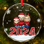 Every Ornament Tells A Family Story - Family Personalized Custom Circle Glass Ornament - Christmas Gift For Family
