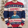 Custom Photo Wishing You Birdies And Holiday Cheer - Sport Personalized Custom Ugly Sweatshirt - Unisex Wool Jumper - Christmas Gift For Golf Players, Golf Lovers