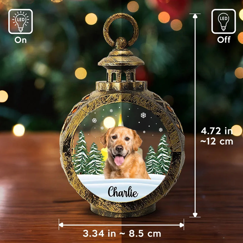 Custom Photo In Loving Memory Of A Loyal Friend - Memorial Personalized Custom Candlelight Lantern Ornament - Sympathy Gift, Christmas Gift For Pet Owners, Pet Lovers